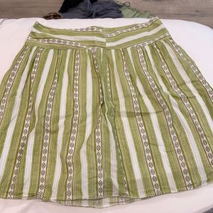 Green printed skirt